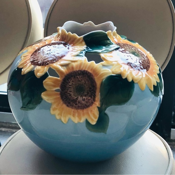 franz Art Van Gogh Sunflower Inspired Franz Fine Ceramic Vase